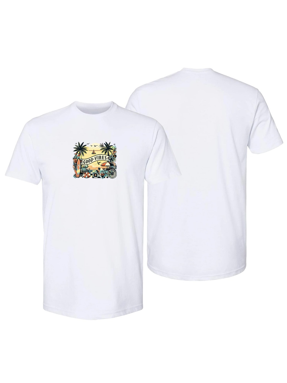 Unisex Good Vibes Cotton T-Shirt White